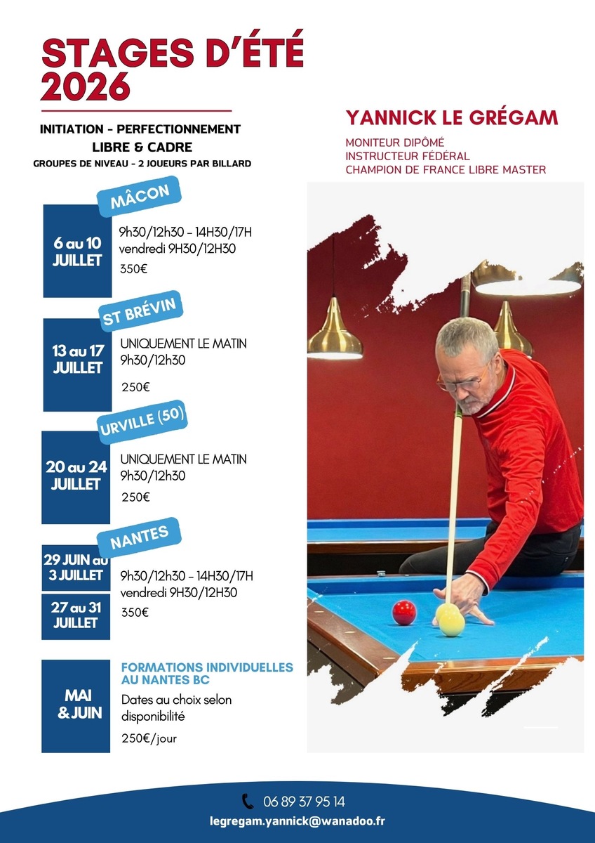 Stage d'été - Yannick LE GREGAM